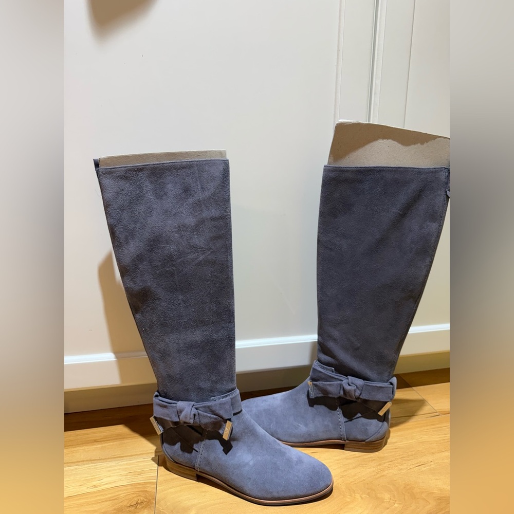 Ted Baker London Gray Knee-High Boots Soft Suede